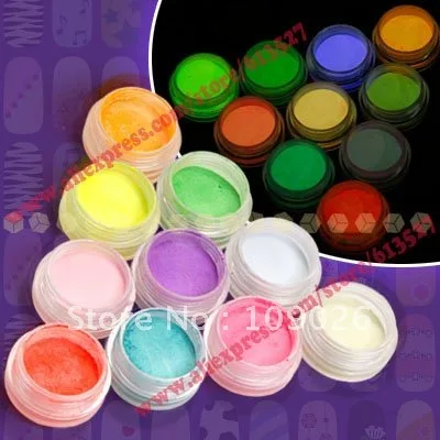 Неоновый акриловый порошок для ногтей разных цветов 10 горшков|colored nail acrylic