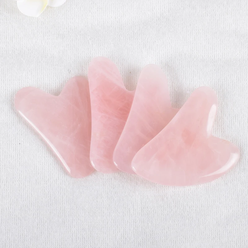 Gua Sha Набор подарочных коробок для инструментов, натуральный розовый кварц, драгоценный камень для спа-иглоукалывания, выскабливающий камень, нефрит, исцеляющий драгоценный камень, массаж