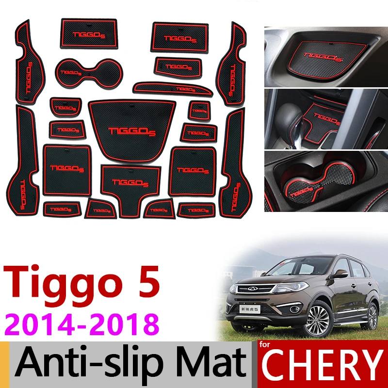 Противоскользящий коврик для ворот резиновая подставка под кружку для Chery Tiggo 5 Grand Tiggo5 аксессуары наклейки для автомобиля