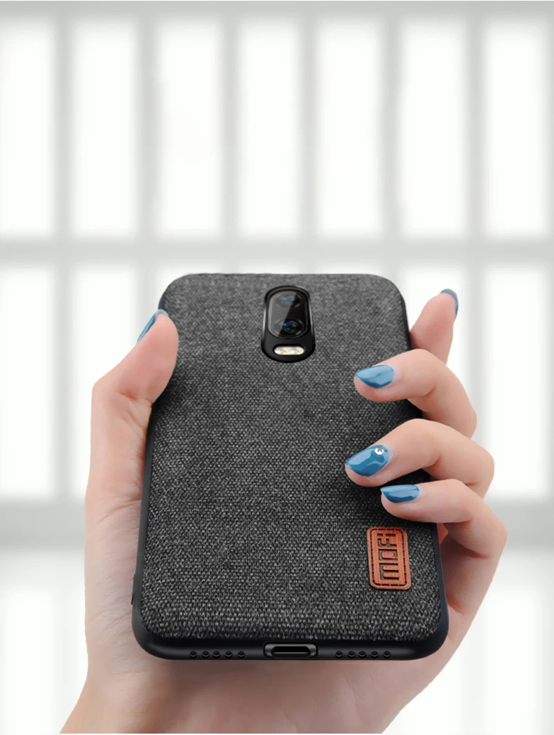 Чехол для oneplus 6 t, чехол MOFI One Plus 6 T, задний тканевый чехол для 1+ 6 T, полный чехол, чехол с мягкими силиконовыми краями OP6T, жесткий матовый чехол