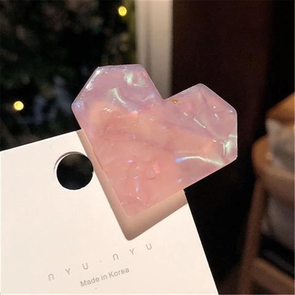 Women Acrylic Hairpins Barrettes Heart Headwear Geometric Hairgrips Korean Hair Accessories New
