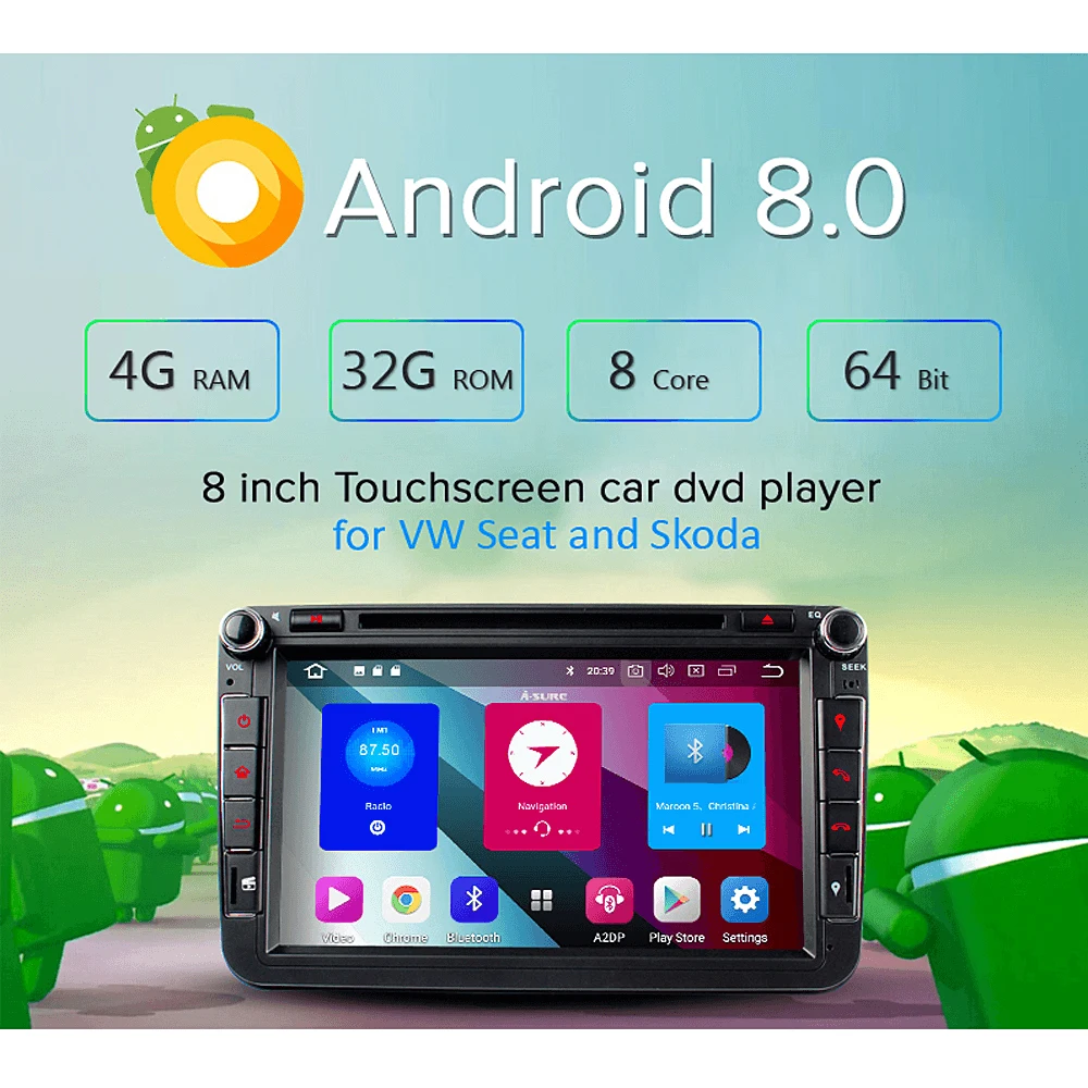 A sure 8 дюймов Android 1 радио автомобильный dvd плеер gps навигация для Volkswagen VW Transporter T5