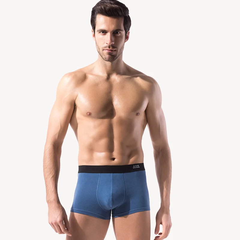 Бренд трусы мужские Боксер Шорты Комфортное Белье для Мужчин Чстый Цвет Мужские