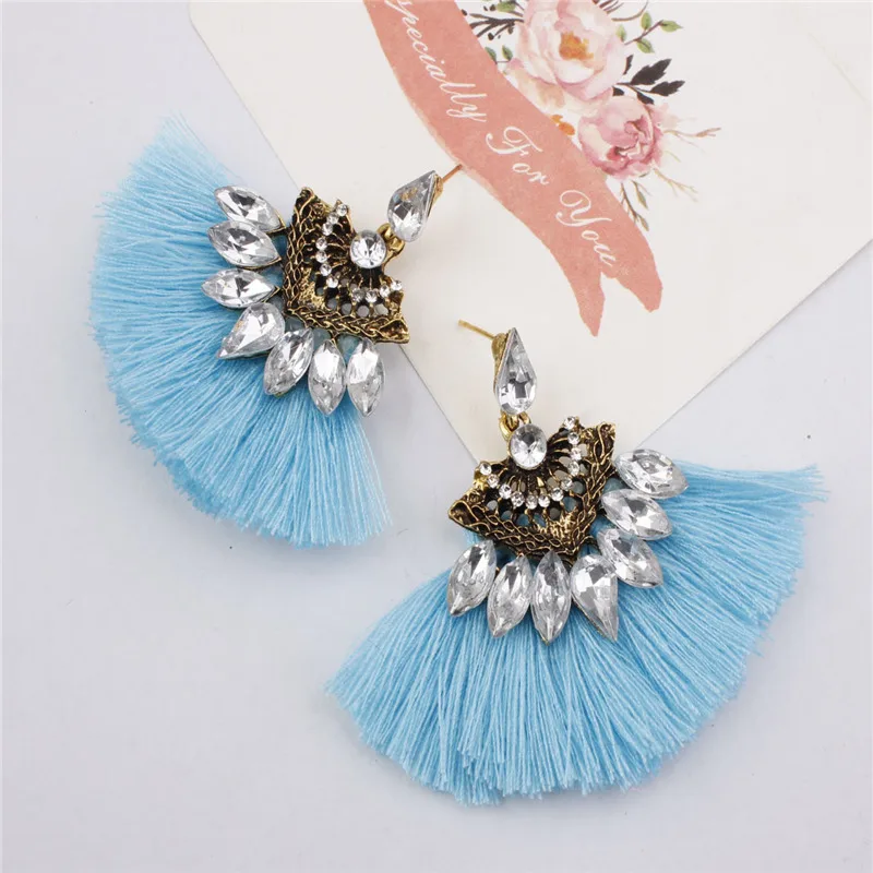 2019 НОВЫЕ антикварные серьги в стиле бохо форме капли окисленные Стразы длинные