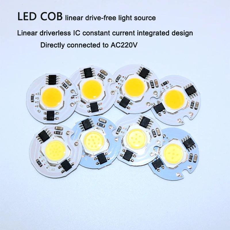 5 шт./лот LED COB Chip Light 12 Вт 10 7 3 220 в 230 В вход Smart IC холодный белый теплый сделай сам для