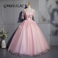new blush quinceanera dresses 2019 embroidery half sleeve ball gown bridal gown sweet 16 dress for 15 years plus size 100
