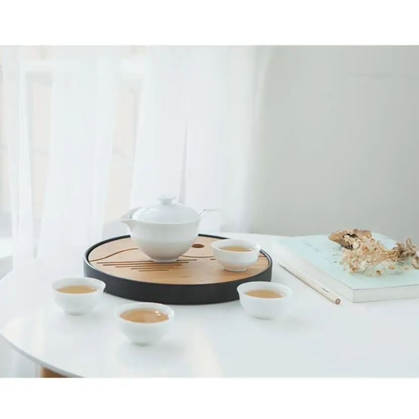 Чайный поднос King Tea Mall китайский для чая Gongfu с баком воды чайными блюдцами досками