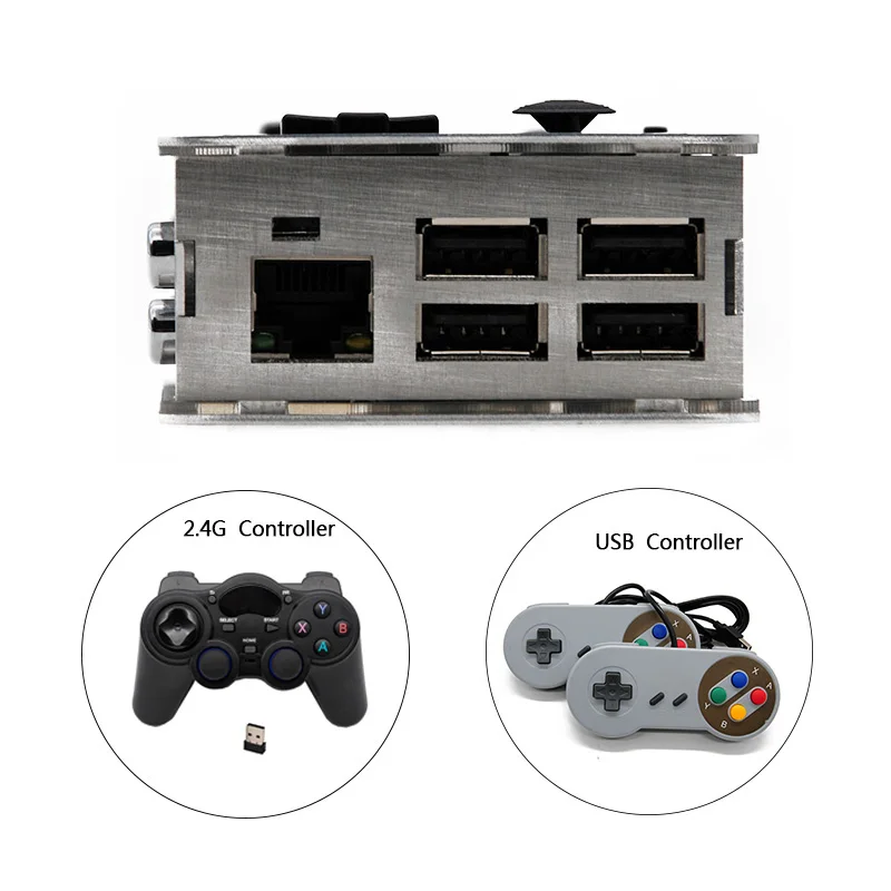 Переносная игровая консоль Raspberry Pi 3B 2 8 дюйма HD экран металлический корпус
