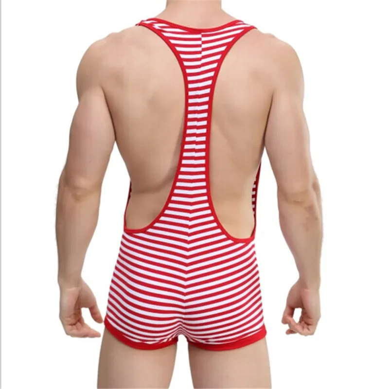 Мужское нижнее белье из 100% хлопка комбинезон Манкини спандекса на бретелях боди