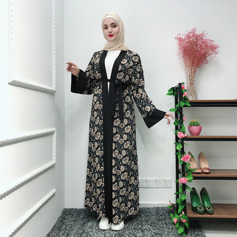 Abaya Дубай исламский, мусульманский платье хиджаб кимоно кардиган абайя s женский Восточный халат Caftan турецкий ислам ic одежда халат Femme одежда