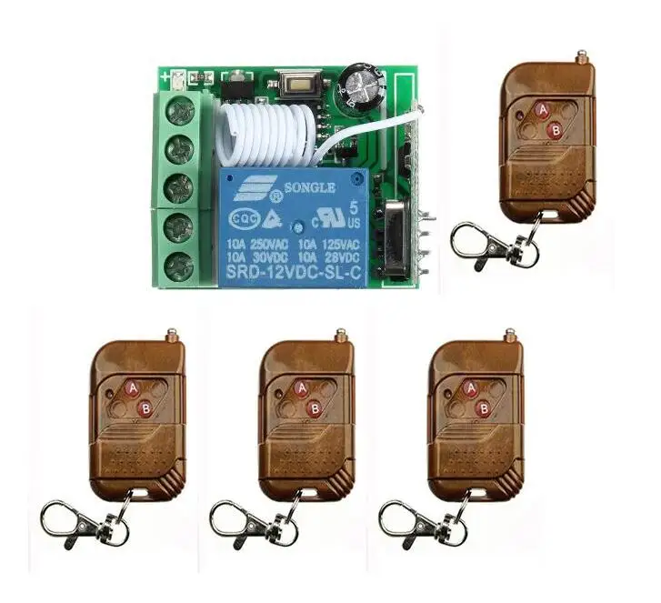universal 433mhz/315m DC 12V 1CH RF Wireless Relay Remote Control Switch Transmitter &amp Receiver garage door / window /lamp |