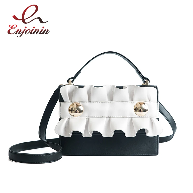 Женская сумка через плечо белая с волнистыми краями из искусственной кожи|Сумки