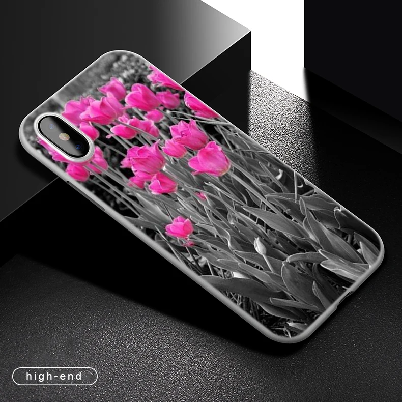 Мягкий чехол из ТПУ для iPhone 13 12 Mini 11 Pro XS Max XR X 8 7 6 Plus SE 2020 S розового и черного цветов