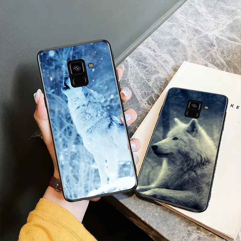 Силиконовый чехол волк на снегу для Samsung A2 Core A3 A5 A6 Plus A7 A8 A9 A10 A30 A50 A60 A70 A10S A30S A50S