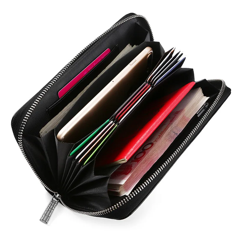 

Womens Purses Plaid Cow Leather Long Wallet Hasp Phone Bag Money Coin Pocket High-Capacity Card Holder Female Clutch