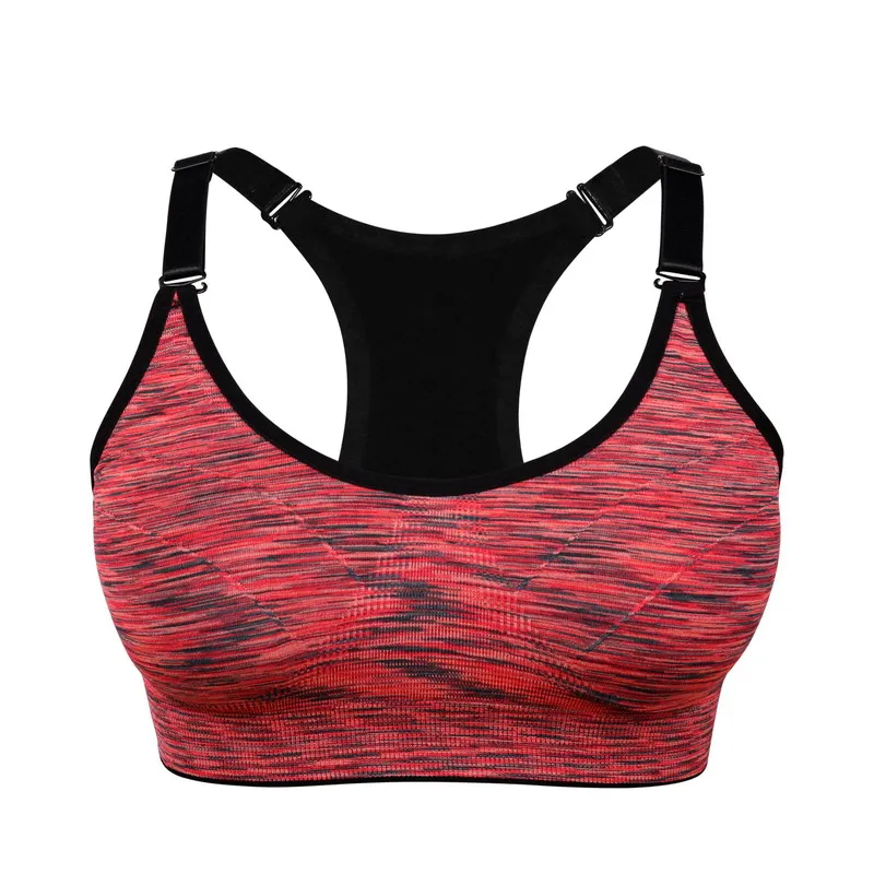 100pcs/Women Fitness  Sports Bra For Running Gym Adjustable Spaghetti Straps Padded Top Seamless Top Athletic Vest S M L