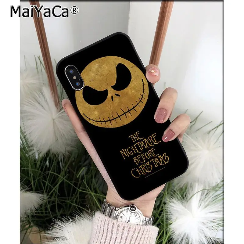 MaiYaCa Кошмар перед Рождеством Джек Скеллингтон чехол для телефона для Apple iPhone 8 7 6 6S Plus X XS MAX 5 5S SE XR чехол