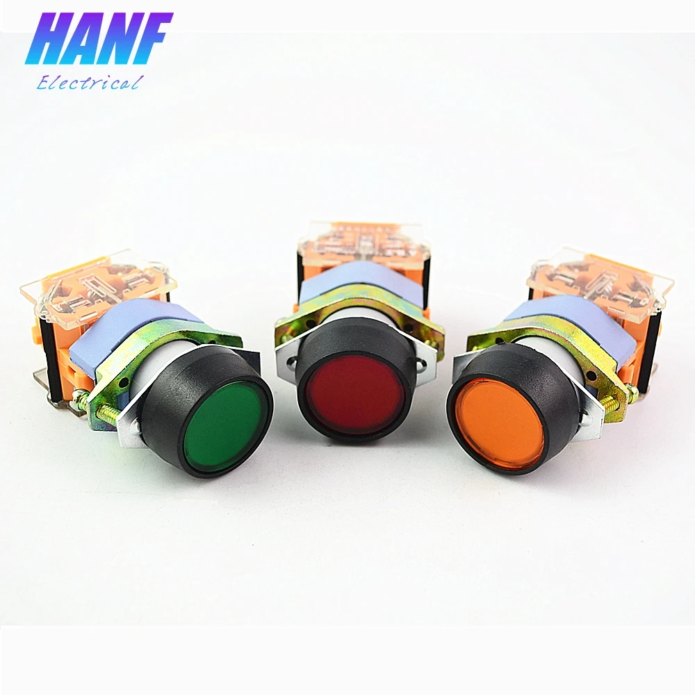 1pcs 22mm DPST 1NO1NC Momentary Plastic Push Button Switch 4 screws 10A 660V AC Power Red Green Yellow | Обустройство дома