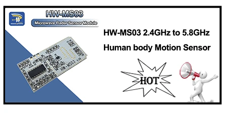 Высокая производительность датчик движения HW-MS03 2,4 ГГц до 5,8 ГГц микроволновый радар индукции человеческого тела PIR переключатель модуль для Arduino Diy