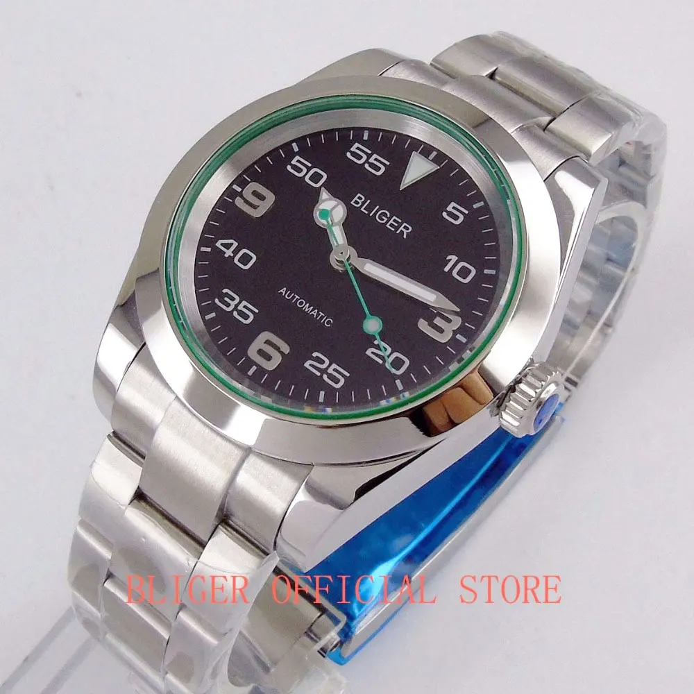 

Fashion BLIGER 40mm Sapphire Glass Black Dial Luminous Hand MIYOTA 8215 Automatic Men's Watch
