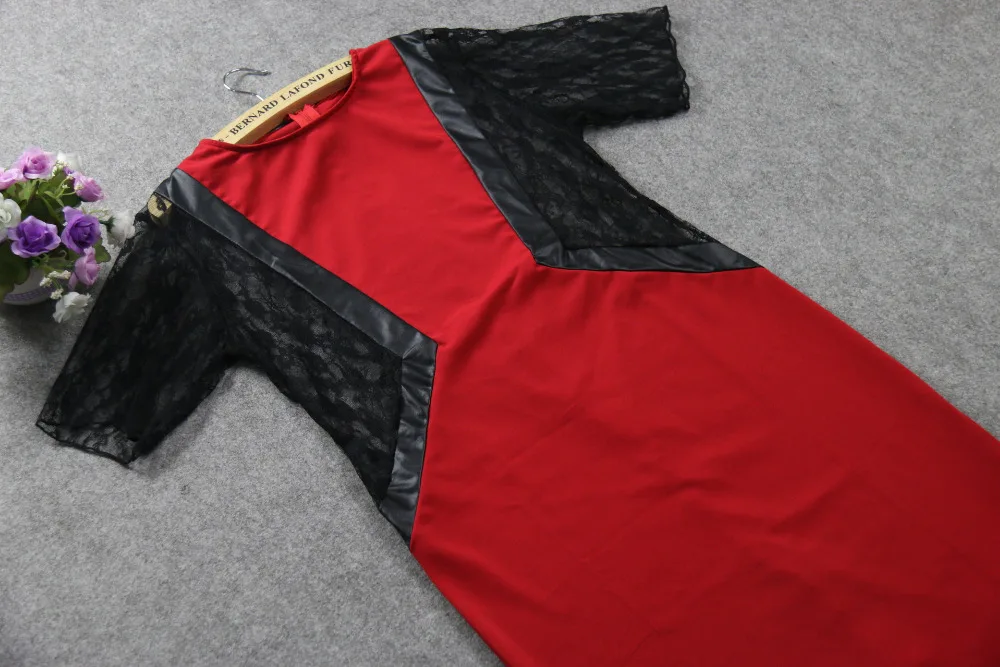 Женское вечернее платье из искусственной кожи кружевное большого размера в