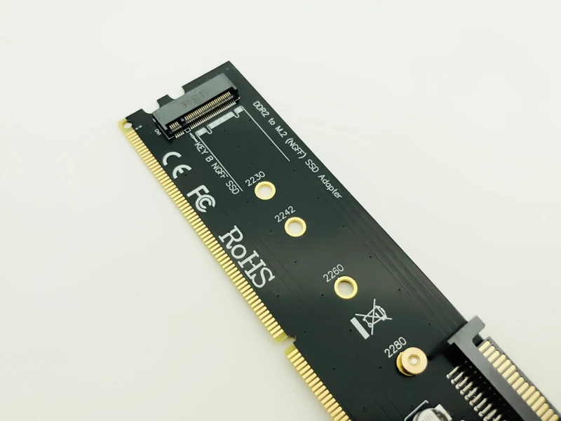 Адаптер M.2 для слота DDR2 Райзер DDR к M2 SSD B KEY NGFF преобразователь карты SATA Power 7Pin порт