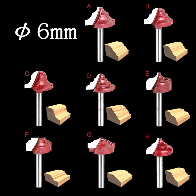 Деревообрабатывающий фрезерный станок с 6 мм хвостовиком Фрезерный резак из