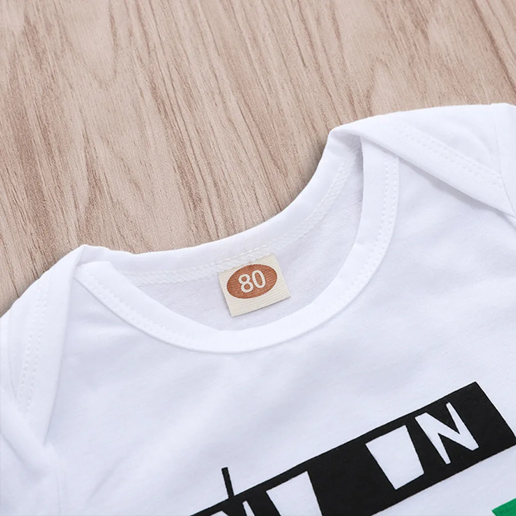 2019 футболка с надписью для маленьких девочек топ + шорты принтом листьев