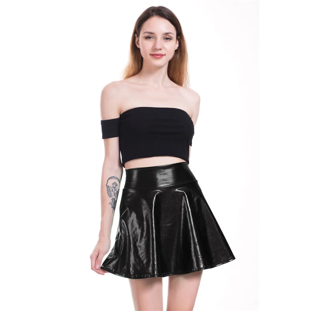 Faldas mujer moda модные, пикантные PU маятник край листа лотоса ультракоротких дикий Джокер юбки, женские Юпи femme saia мини юбка