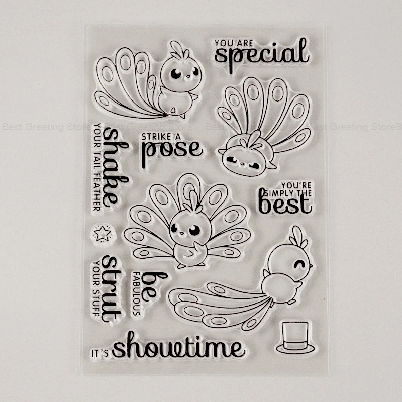 Little Peacock Stamps Clear Scrapbooking Stamps for Card Making Accessories