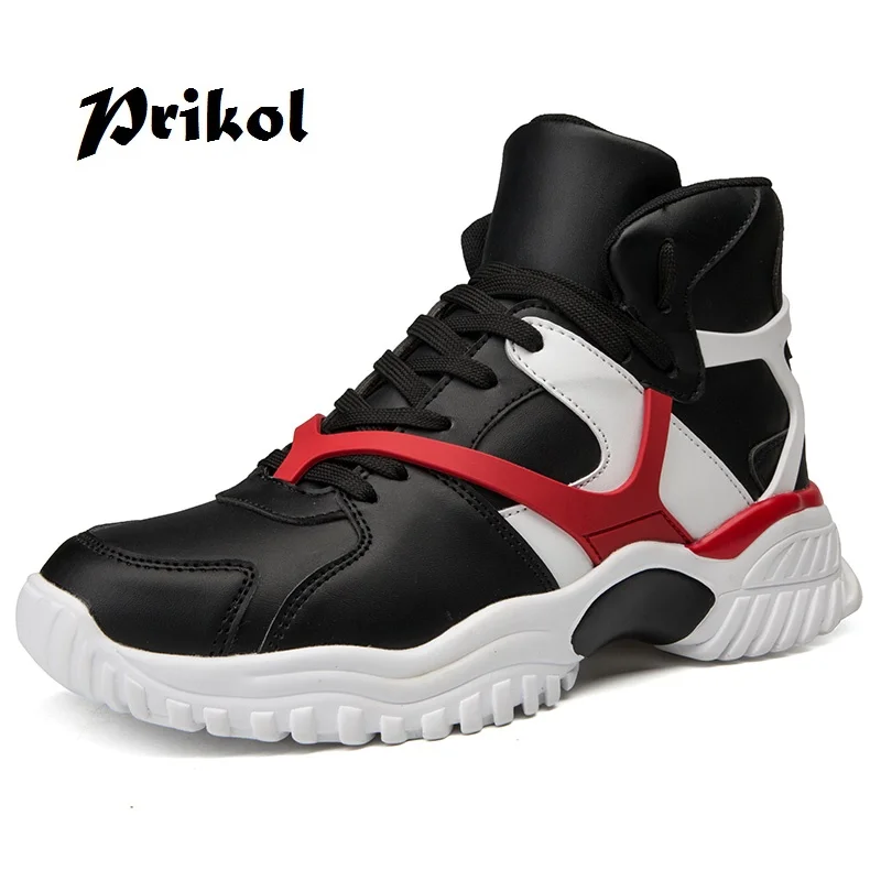 Мужские кроссовки с высоким берцем Prikol легкие гибкие мягкие для бега в стиле
