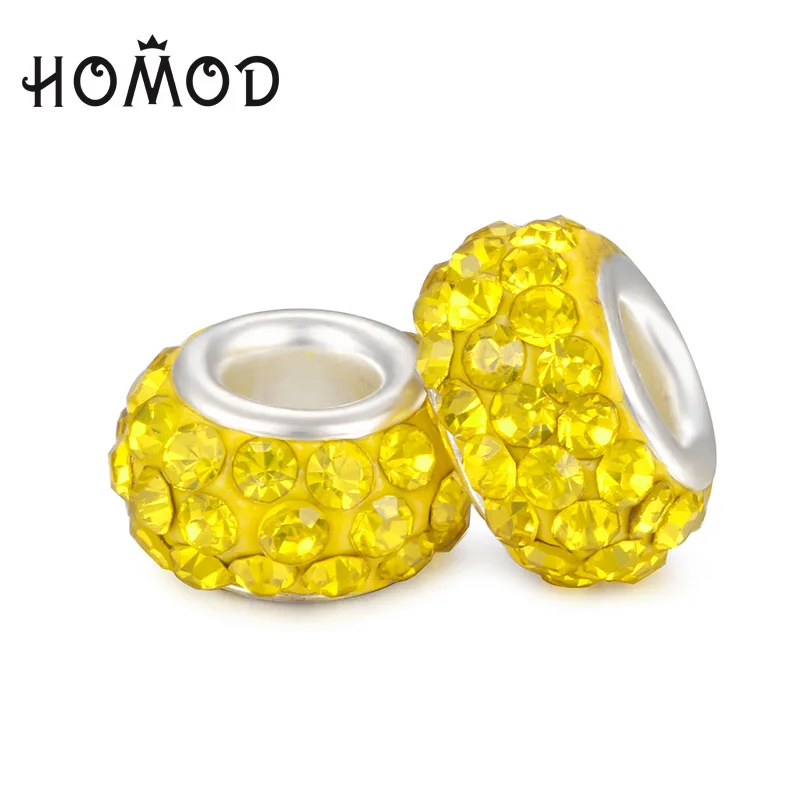 HOMOD модные 19 цветов DIY Стразы из смолы бусины Подходит для PandoraFits бренд подвески, браслеты, ожерелья Европейский ювелирные изделия