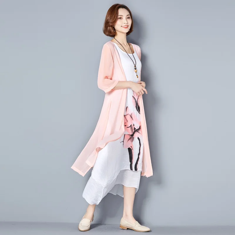 NYFS 2021 Новое летнее платье солнцезащитное из двух частей хлопчатобумажное