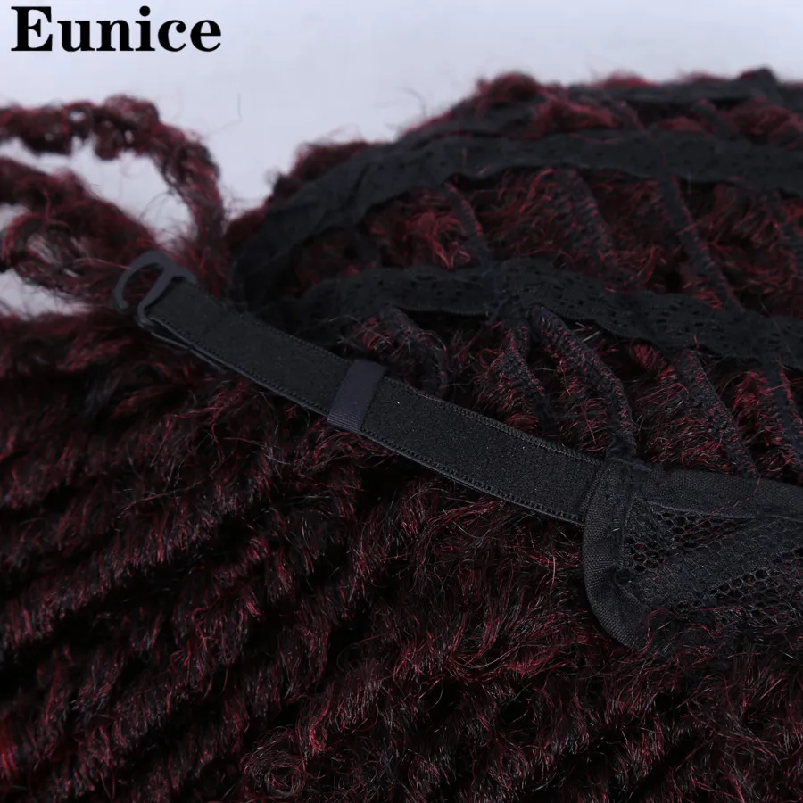 Короткие синтетические парики для женщин Eunice волосы 14 ''мягкие дреды волосы парик Омбре черный жук крючком косы парики термостойкие парики