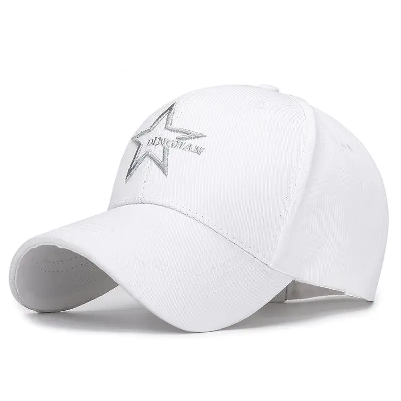 COKK, бейсболка, женская, Snapback, хлопковая, папа, шляпа, модный козырек, шапки, s, мужская, черная, звездный узор, Спортивная Кепка, Gorras, хип-хоп, Корея - Цвет: Белый