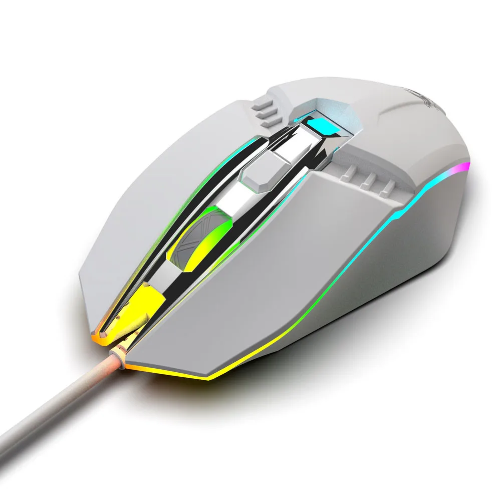 White Игровая мышь Gamer V2 1800 dpi светодиодный 4 кнопки USB Проводная игровая Механическая мышь компьютерная мышь геймер компьютерные мыши - Цвет: White