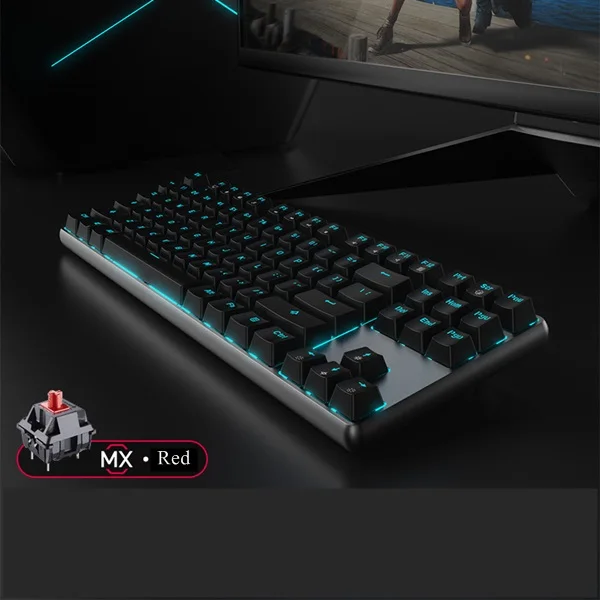 Новое поступление RK601/602 Mitch Rabbit эргономичная USB Проводная Механическая клавиатура с антипривидением оригинальная ось вишни, корпус из алюминиевого сплава - Цвет: 87 Key MX Red