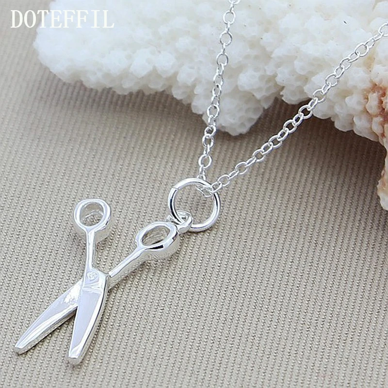 DOTEFFIL серебро 925 пробы 18 дюймов Женская цепочка модные ювелирные изделия для