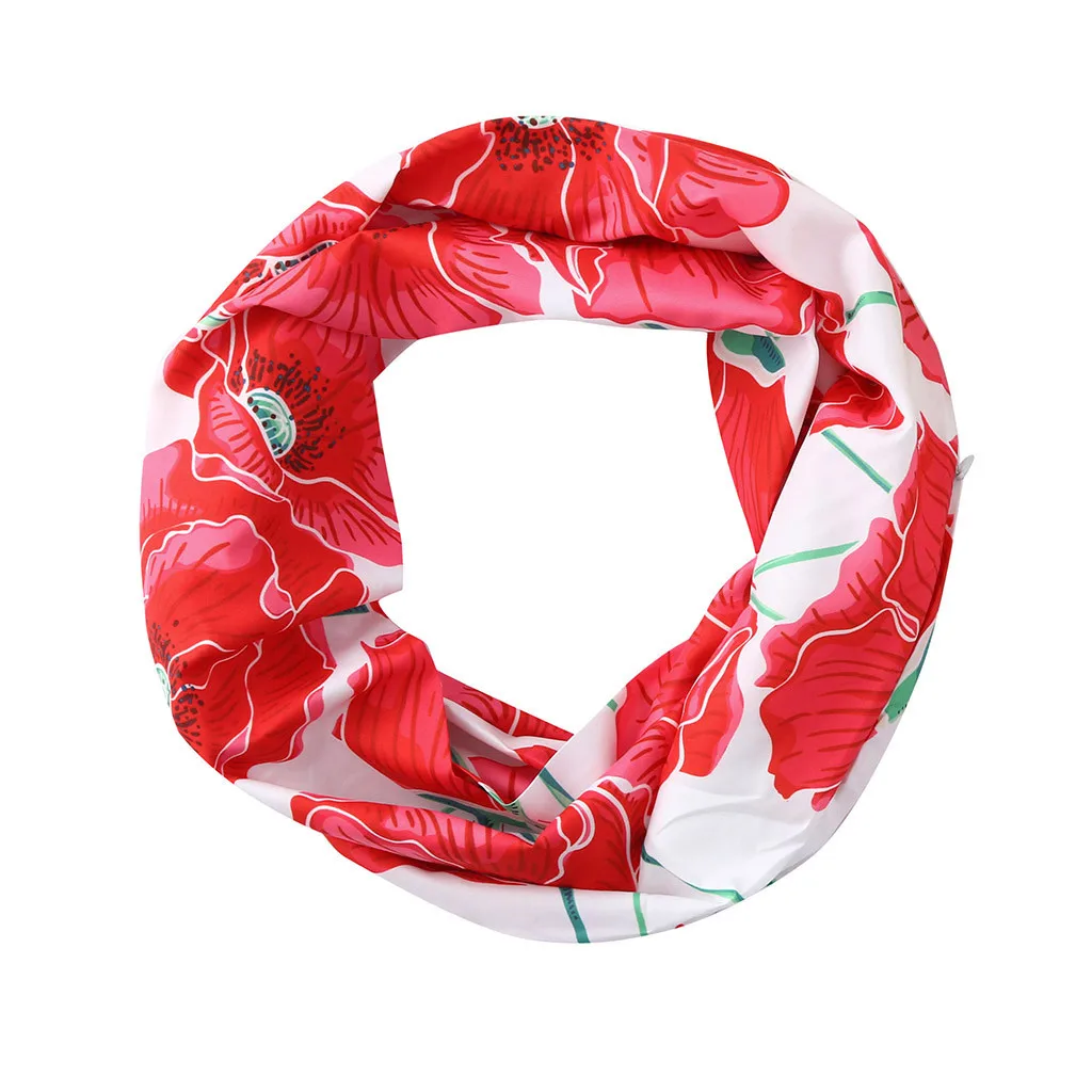 Женское зимнее платье с принтом бесконечный петлевой шарф на молнии карманами