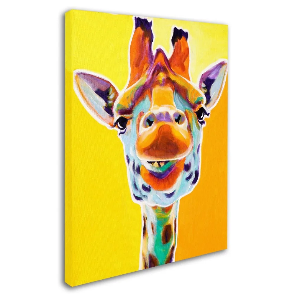 Современные абстрактные подвесные Картины Ручная роспись милые жирафы