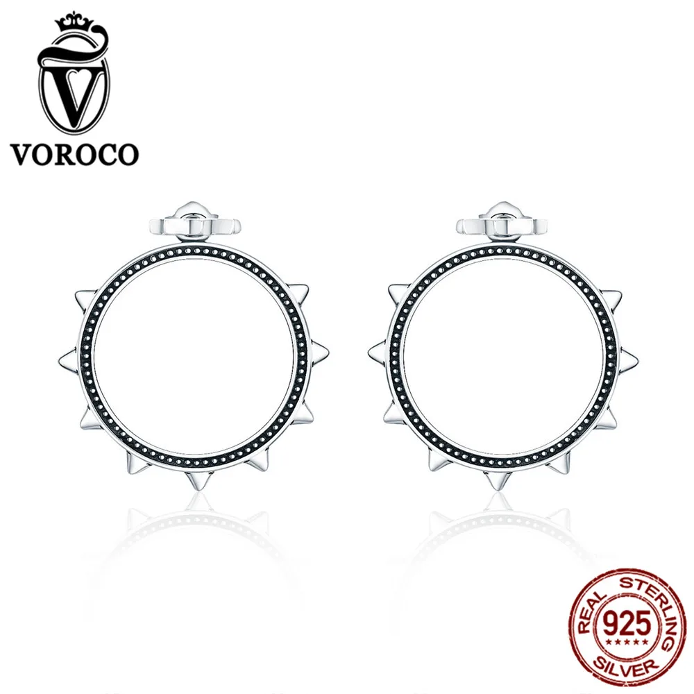 Voroco Аутентичные стерлингового серебра 925 Защита от солнца круглый Куртки Висячие