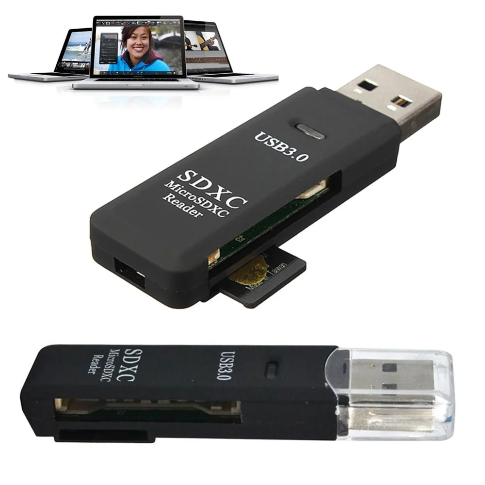 Ультра высокая скорость 2 в 1 USB 3 0 кард ридер флэш адаптер Micro SD SDXC|Картридеры| |