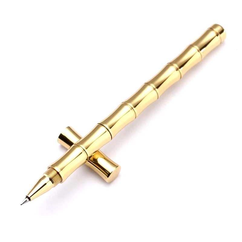 

H758 наружная походная альпинистская ручка из латуни и бамбука, ручная работа, медная нейтральная ручка, тактическая ручка из меди"