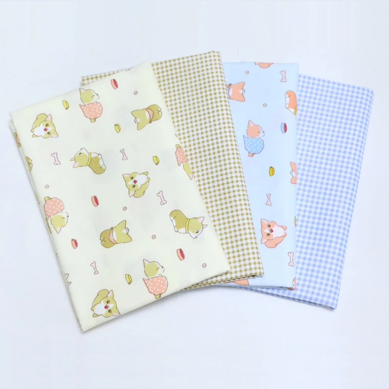 Cartoon Grid Print 100% Twill Cotton Fabric Tissue For DIY Handmade Sewing Tilde Patchwork Baby The Cloth Bedding Home Textile | Дом и сад
