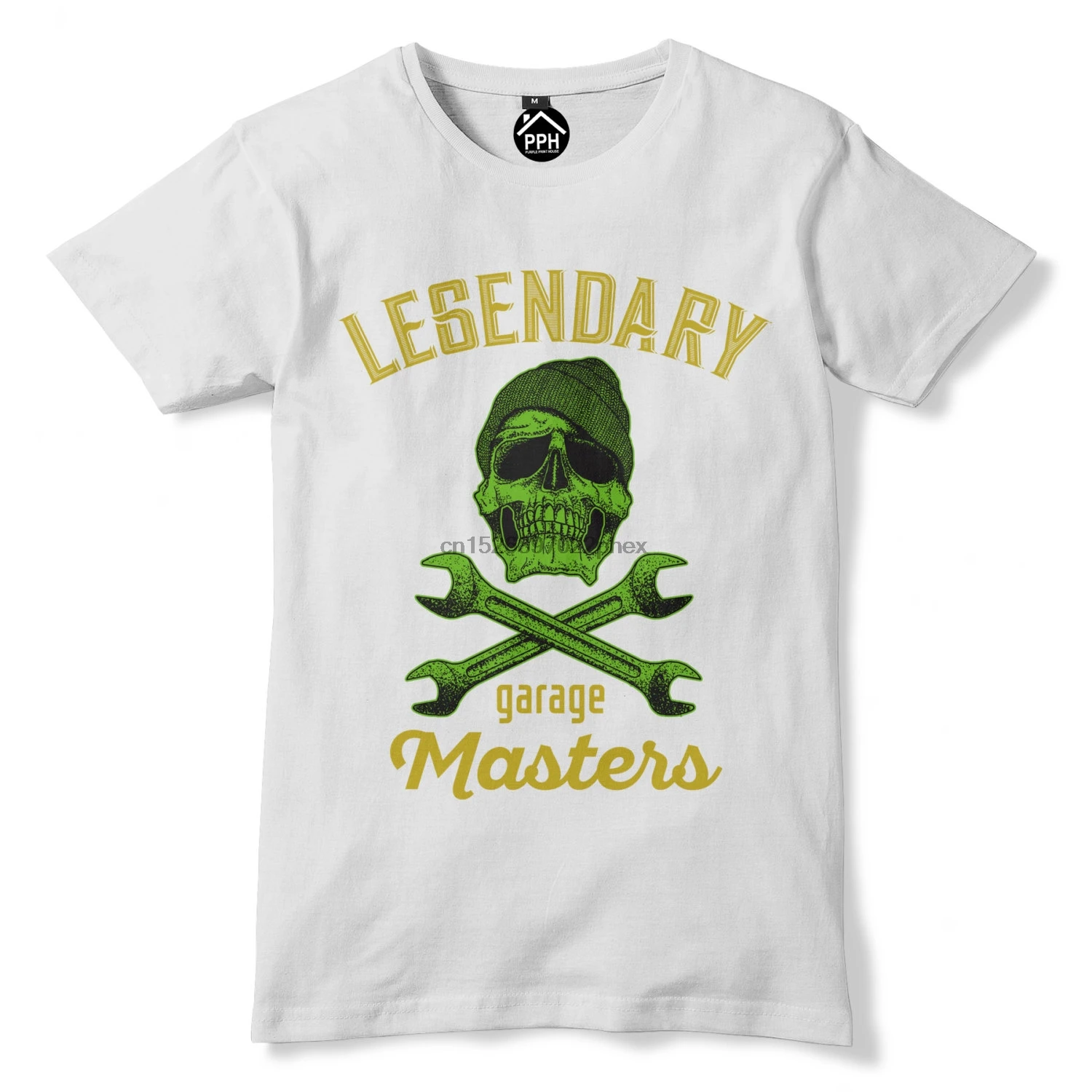 Legendary Garage Master Skull Tshirt Spanners Mechanic Cross Bones PP146 men t shirt | Мужская одежда