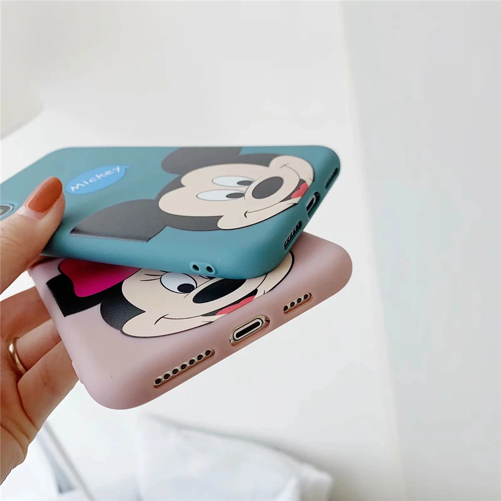 Minnie Mickey Mouse Cover Soft Liquid silicone Couple Phone Case For iPhone 7 8 Plus X XS MAX XR 6 6S Cute Cartoon |