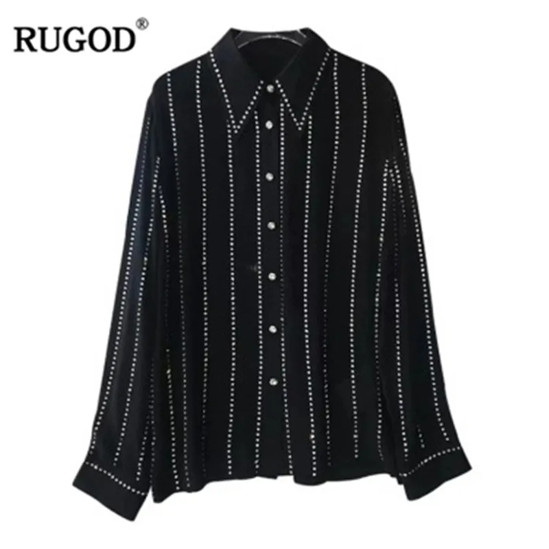 Женские вечерние рубашки RUGOD элегантные топы и блузки с длинным рукавом отложным
