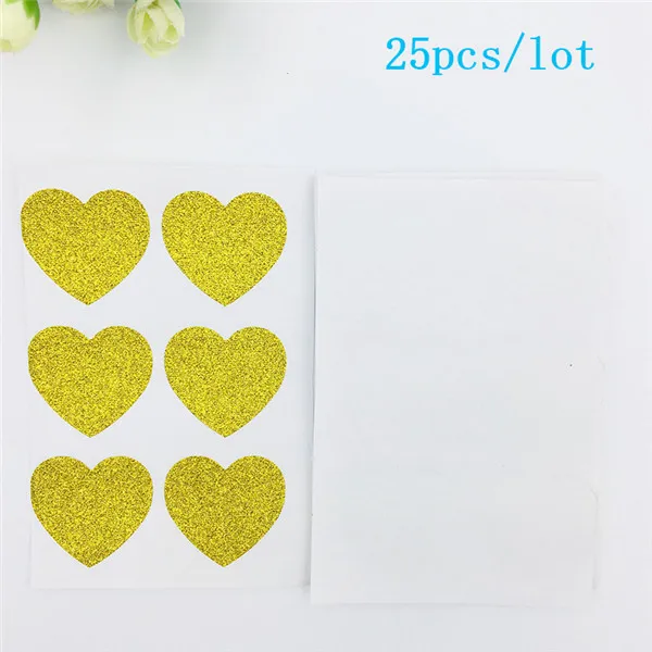 GlitterHeart Sticker 25 шт Еда Гуди Бумага сумки Фиолетовый/розовое с Фольга Золотое сердце для свадьбы День рождения, детский душ вечерние упаковки конфет пользу - Цвет: GlitterHeart Sticker