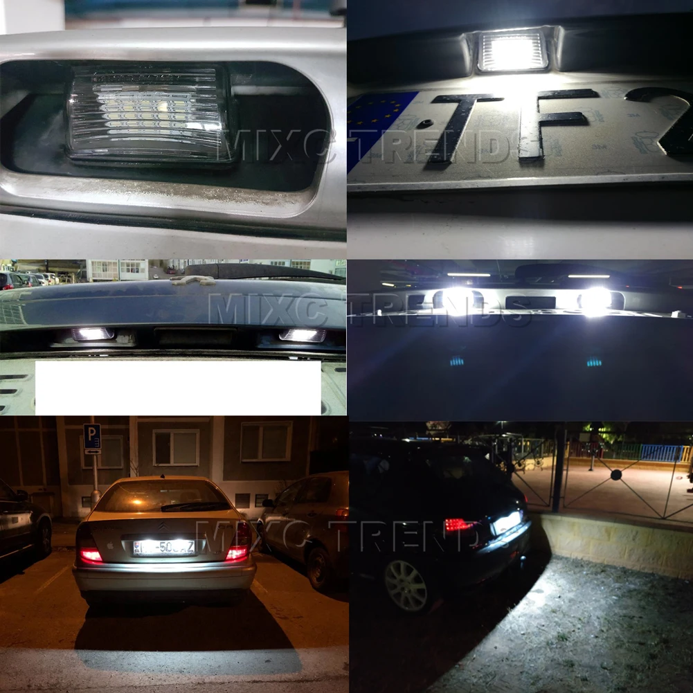 2 шт. 12 В без ошибок светодиодный светильник для номерного знака PEUGEOT 206 207 306 307 CITROEN