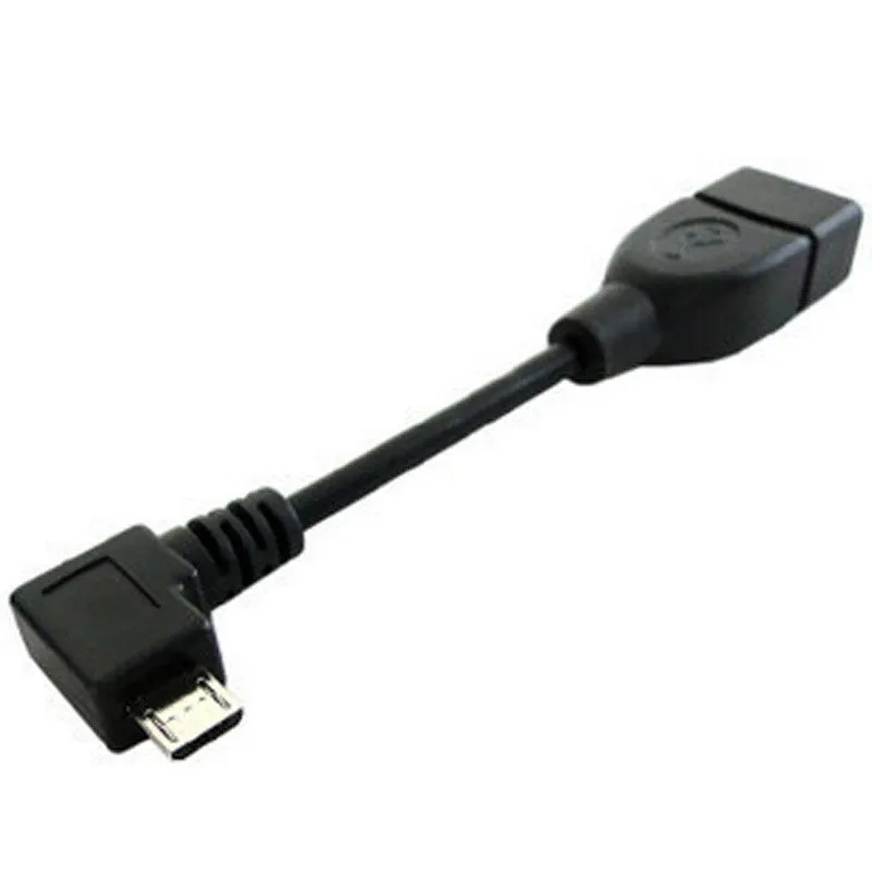 Протестированный под прямым углом Женский USB на штекер Micro USB OTG кабель адаптер для samsung LG Xiaomi Android телефон для флеш-накопителя